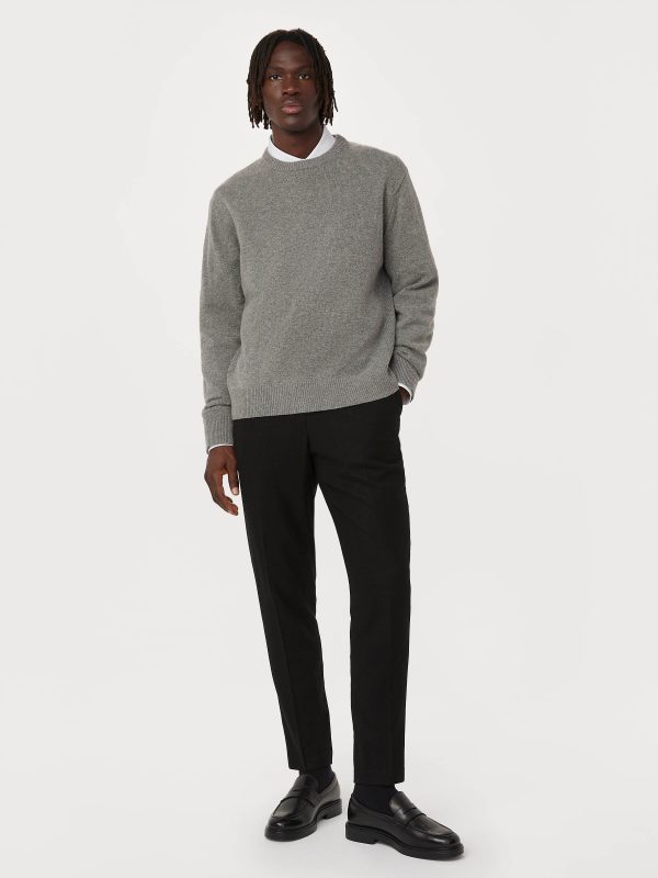 The Colin Tapered Recycled Wool Pant in Black Online Sale