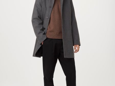 The Smith Mac Topcoat in Charcoal Grey Online Sale