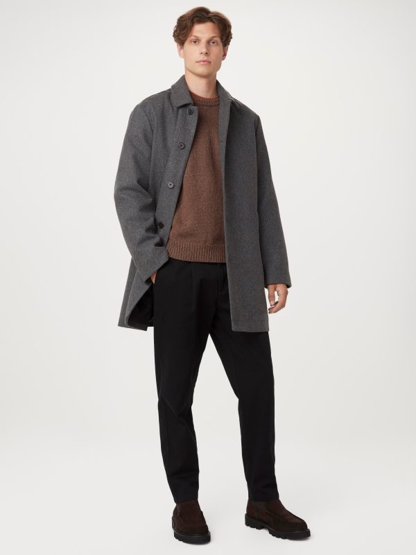 The Smith Mac Topcoat in Charcoal Grey Online Sale