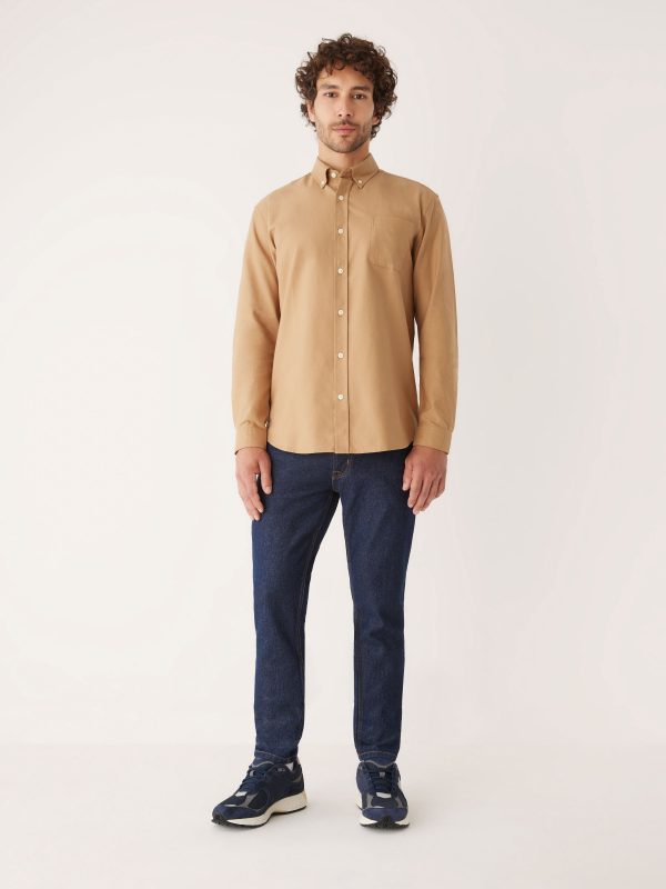 The Jasper Good Cotton Oxford Shirt in Camel Online Hot Sale