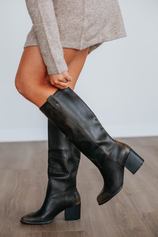 Handle With Caution Boots - Espresso Online Hot Sale