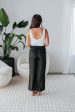 Adara Satin Cargo Pants - Black Fashion