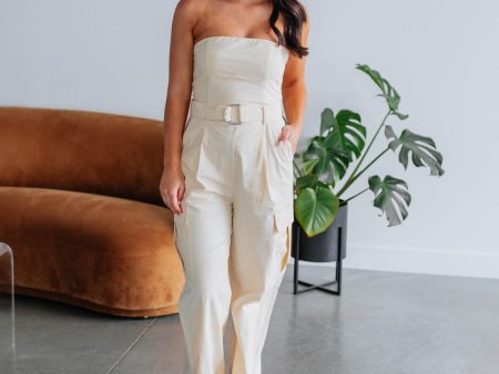 Brady Cargo Jumpsuit - Natural For Discount