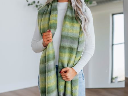 Andraya Colorblock Scarf - Fern Cheap