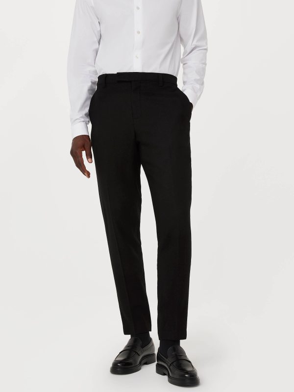 The Colin Tapered Recycled Wool Pant in Black Online Sale