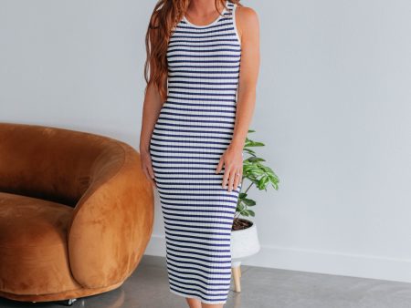 Alyson Striped Dress - Navy Online now