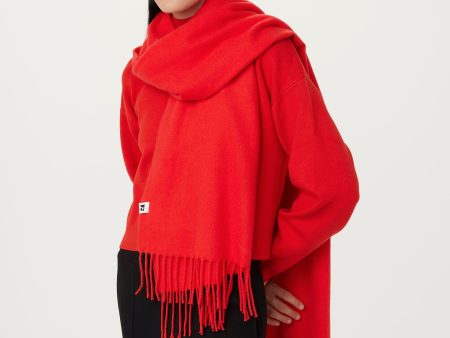 The Solid Scarf in Bright Red For Discount