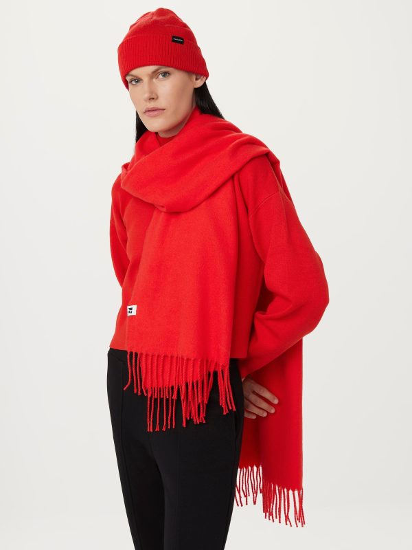 The Solid Scarf in Bright Red For Discount