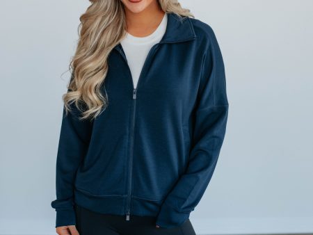 Breckyn Zip-Up Jacket - Navy Online