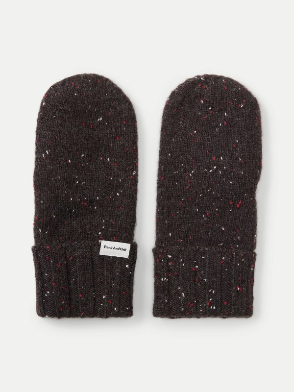 The Donegal Wool Mittens in Maroon on Sale