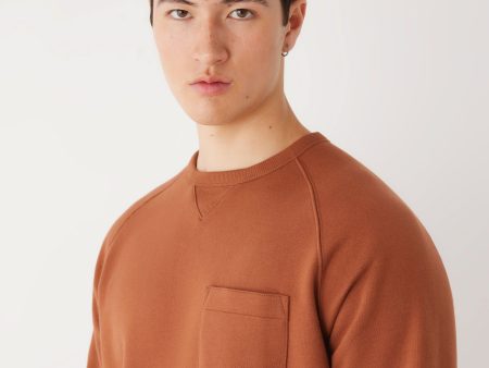 The French Fleece Crewneck in Burnt Orange Supply