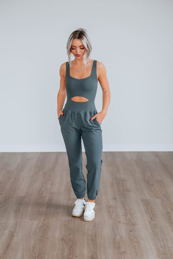 Always On The Go Jumpsuit - Smoke Online now