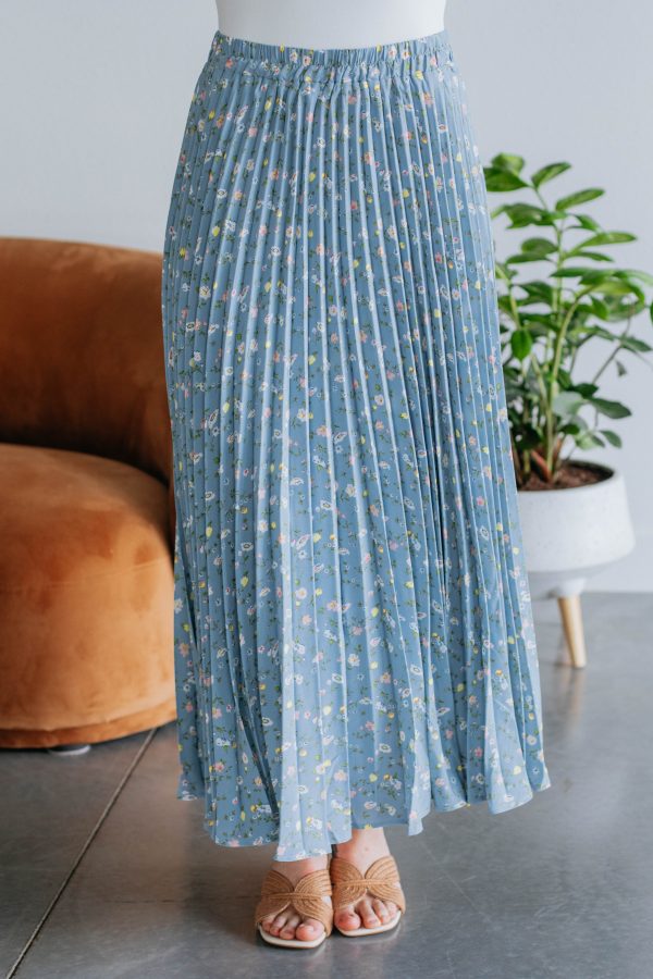 Julia Maxi Skirt - Sky Blue on Sale