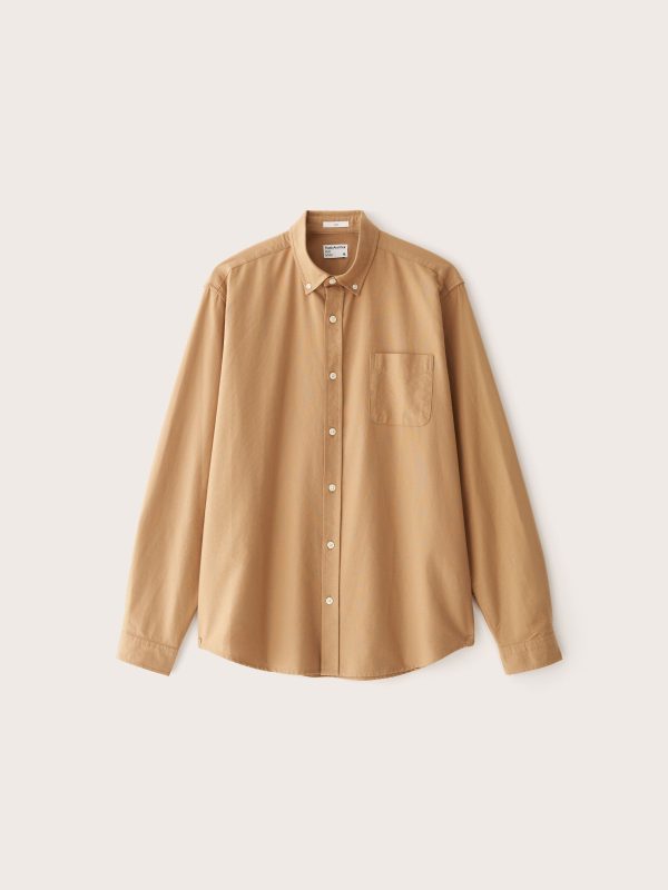 The Jasper Good Cotton Oxford Shirt in Camel Online Hot Sale