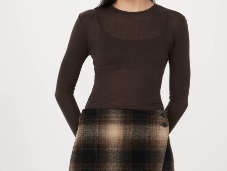 The Mini Wrap Skirt in Dark Chocolate Supply