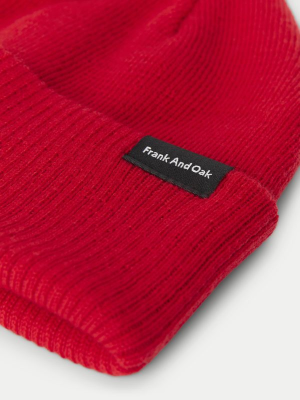 The Merino Wool Beanie in Bright Red Cheap