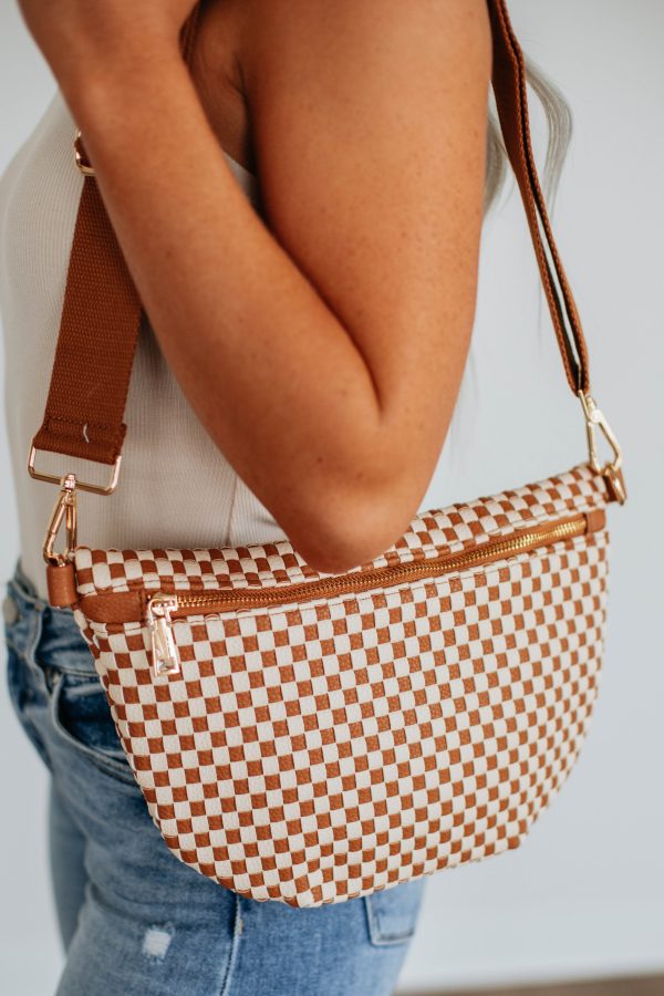 Patsy Bum Bag - Checkered Cognac For Cheap