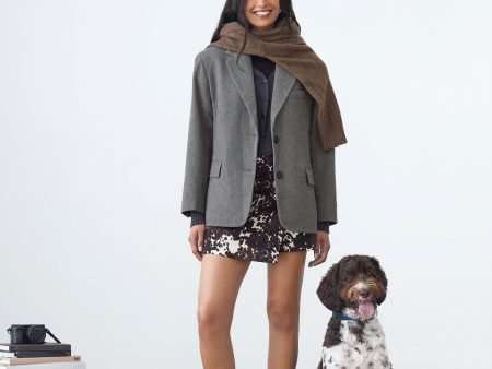 The Loose Recycled Wool Blazer in Grey Black Fashion