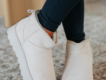 Just Chillin’ Platform Boots - Beige Online Sale