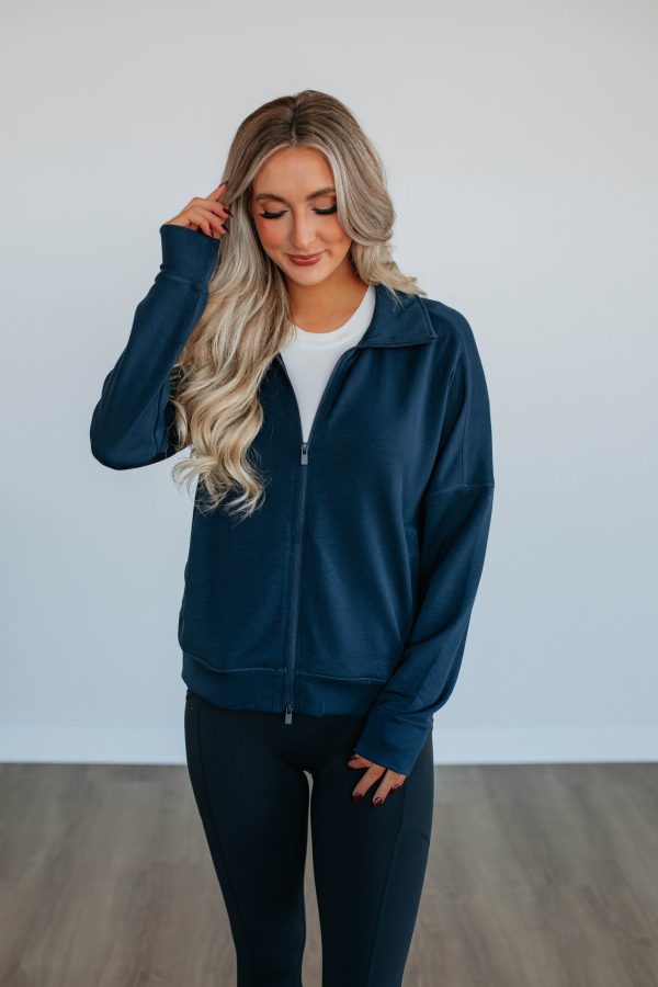 Breckyn Zip-Up Jacket - Navy Online