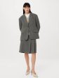 The Loose Recycled Wool Blazer in Grey Black Fashion