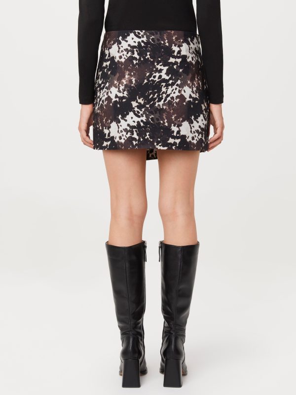 The Printed Mini Skirt in Black Discount