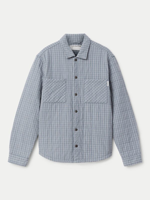 The Quilted Overshirt in Blue Sale