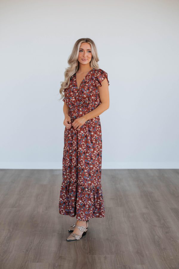 Saffron Floral Dress Hot on Sale