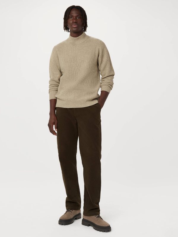 The Yak Wool Mock Neck  in Marsh Green Online Sale