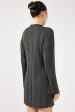 Perfect Stranger Cassava Rib Long Sleeve Knit Dress Charcoal Fashion