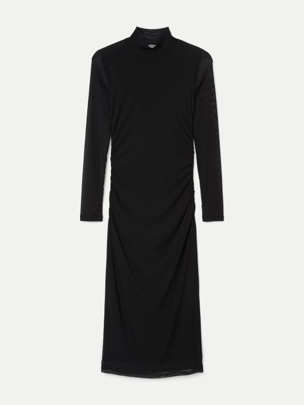 The Mock Neck Maxi Dress in Black Online Sale