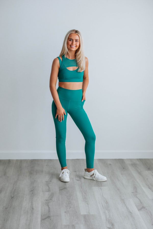 Zalen Active Leggings - Teal Online Hot Sale