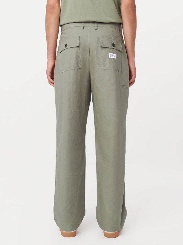 The Theo Baggy Ripstop Pant in Vetiver Green For Cheap