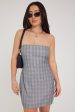 Luck & Trouble Ruxton Check Mini Dress Grey Print Discount