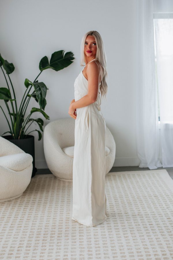 Reba Denim Jumpsuit - Ivory Online now