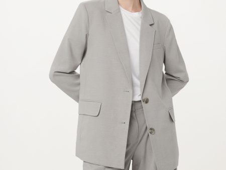 The Relaxed 2-Button Blazer in Light Grey Discount