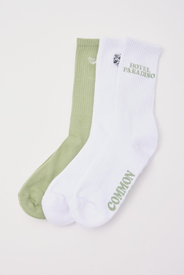 Common Need Florida Sock 3 Pack White White Sage Online Hot Sale