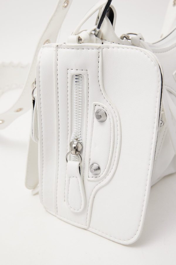 Token Y2K Studded Shoulder Bag White Sale