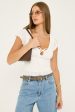 Luck & Trouble Dala Stretch Broderie Top White on Sale