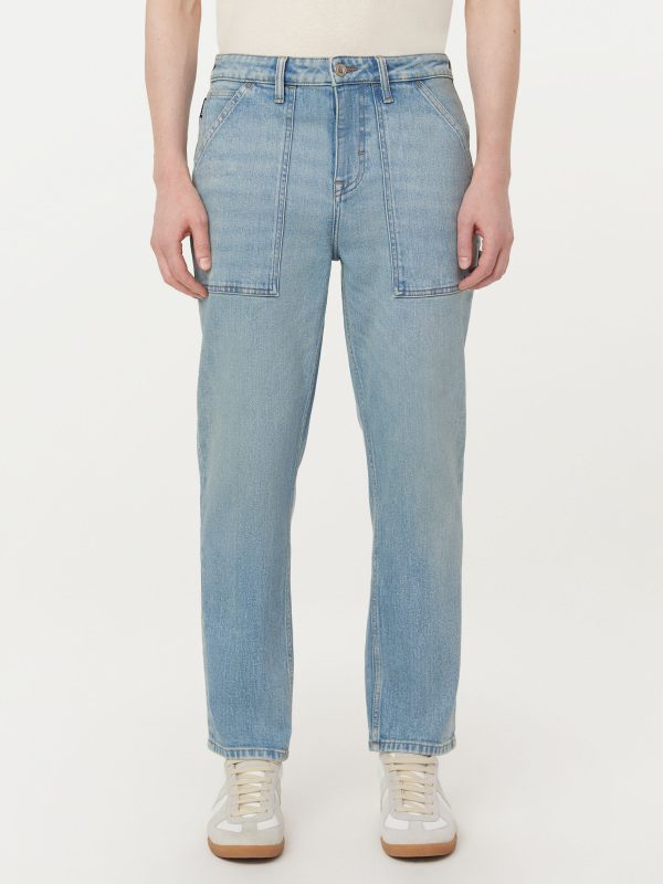 The Finn Relaxed Tapered Jean in Light Blue Online Sale