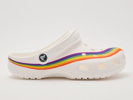 Crocs Classic Rainbow Dye Clog White Multi For Discount