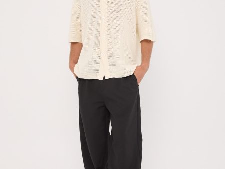 Common Need Crochet Boxy Resort Shirt Ecru For Sale