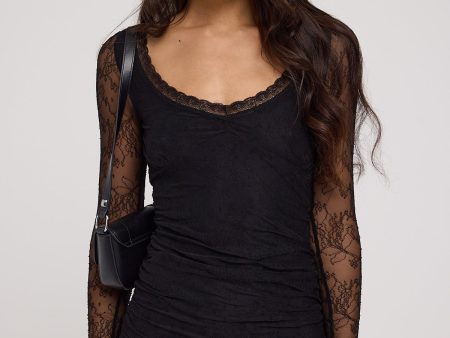 Luck & Trouble Lilliana Lace Mini Dress Black For Cheap