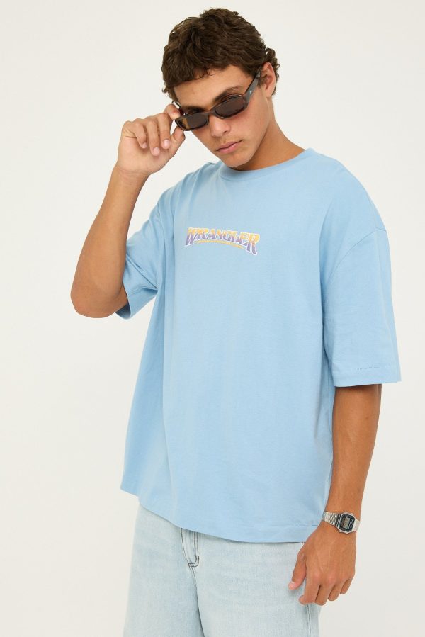 Wrangler Crush Boxcar Tee Forager Blue Supply