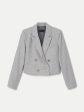 The Cropped Double Breasted Blazer in Light Grey Cheap