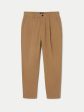 The Jamie Pleated Chino Pant in Antique Yellow For Discount