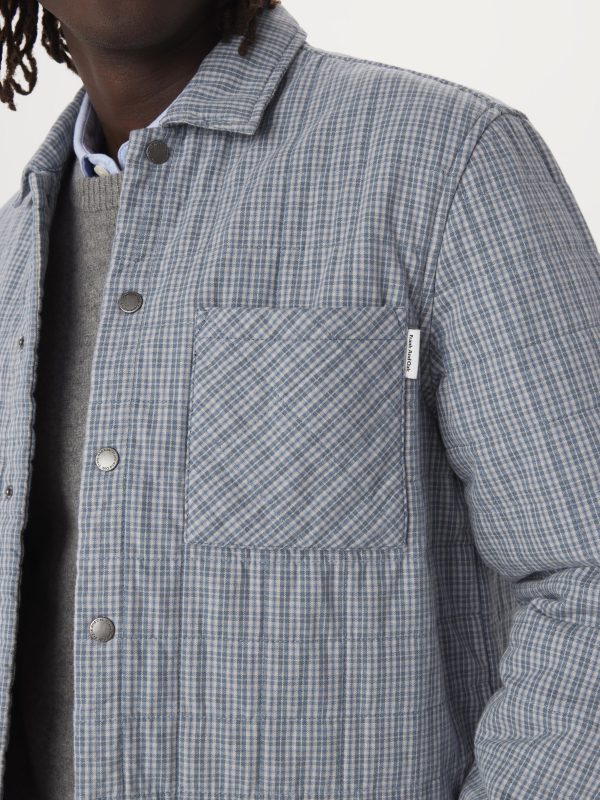 The Quilted Overshirt in Blue Sale