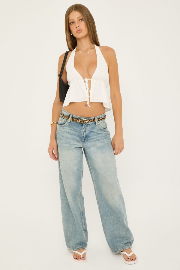 Luck & Trouble Eva Halter Top White Online Hot Sale