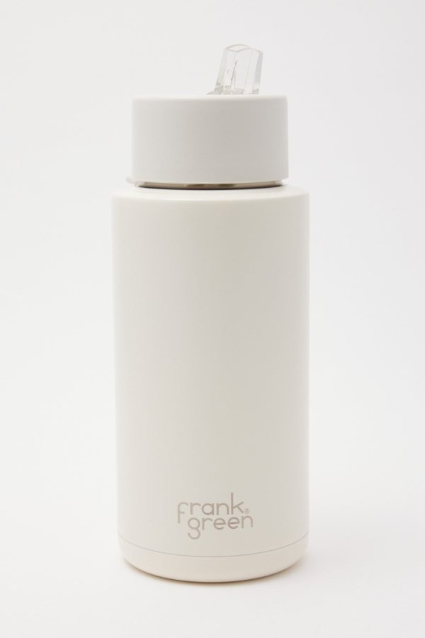 Frank Green Ceramic Straw Lid Reusable Bottle 34oz Cloud For Discount