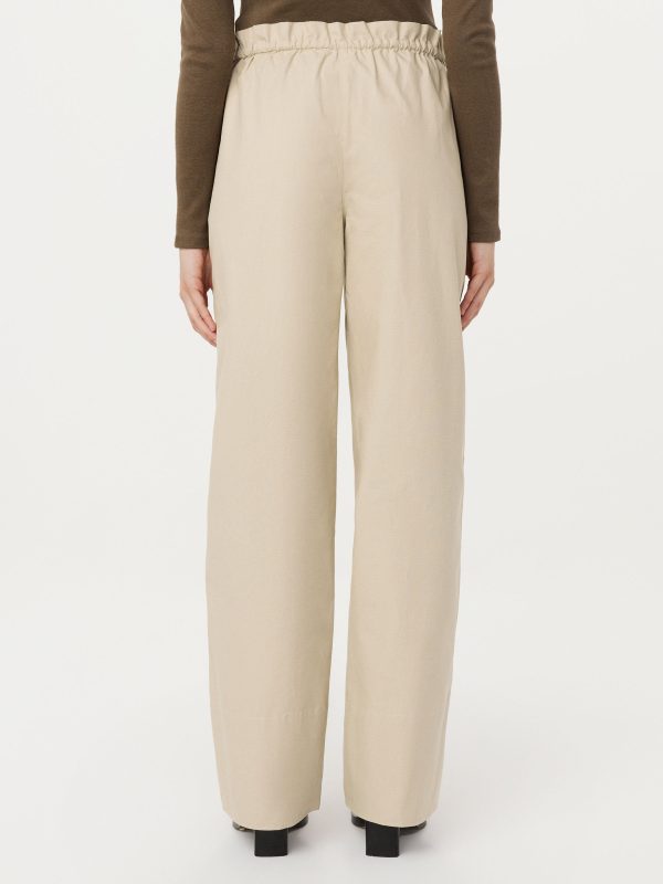 The Annie Paper Bag Loose Pant in Light Beige Online